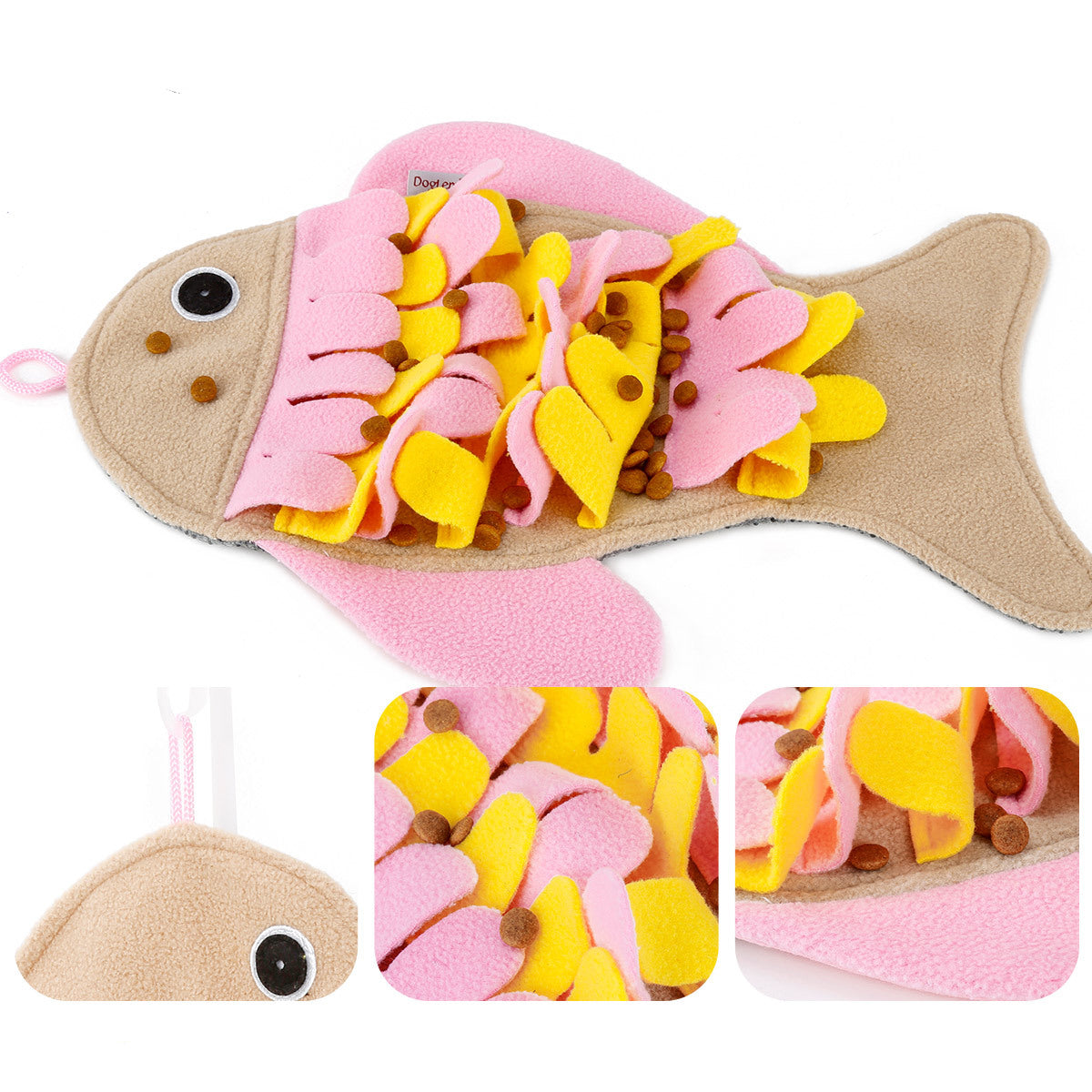 Fish-shaped pet sniffing pad plush hidden food puzzle training cat dog toy anti-demolition home pet products