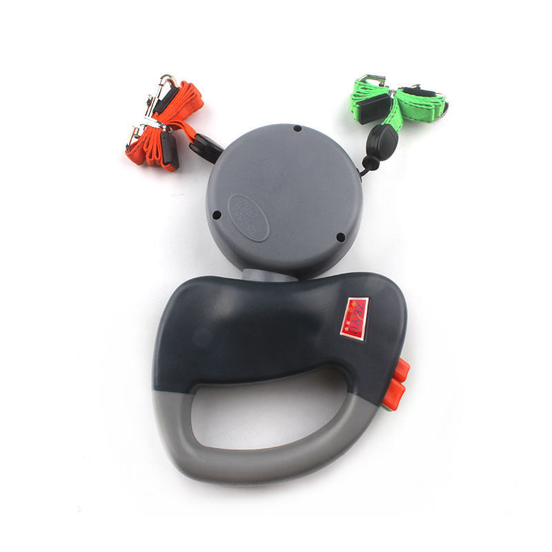 Double-Headed Traction Rope Double Dog Chain Two Anti-Winding Dog Rope Dog Traction Rope Automatic Retractable Small Dog