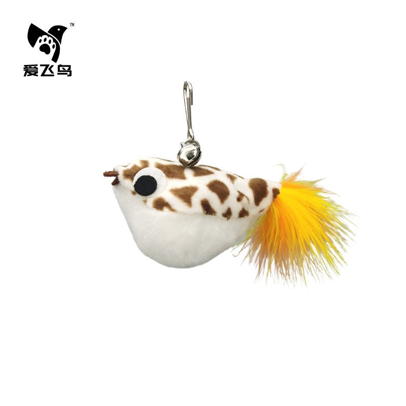 Funny Simulation Bird Interactive Cat Toy with Super Suction Cup Feather Bird for Kitten Play Chase Exercise Cat Toy Supplies