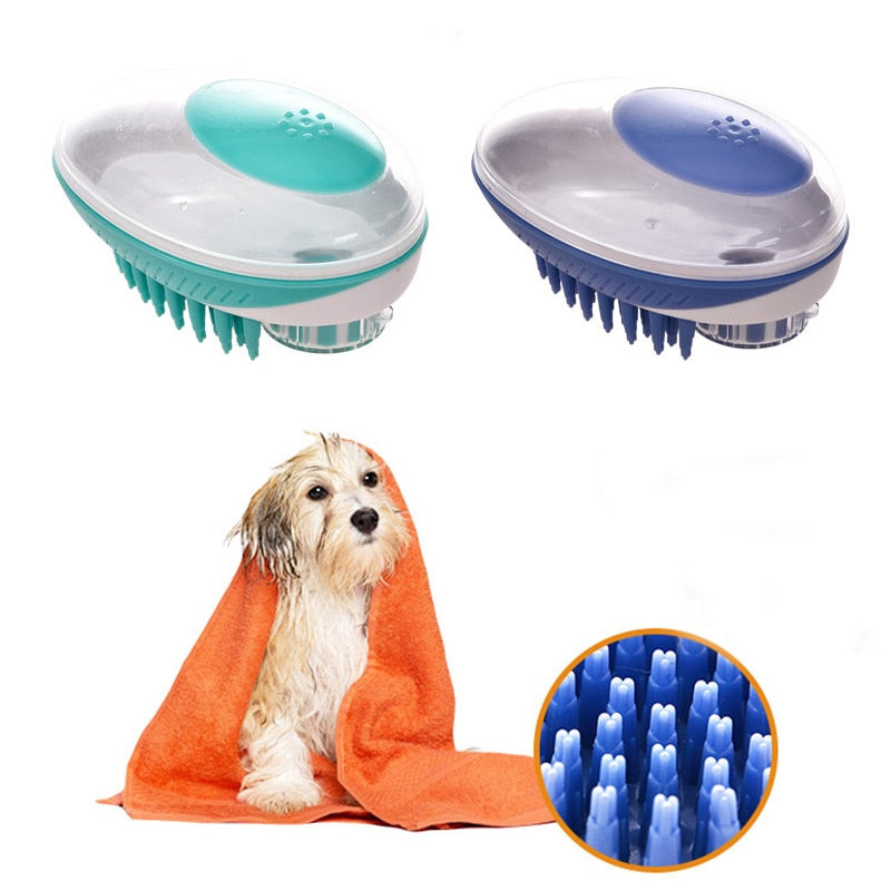 Pet Dog Bath Brush Comb Pet SPA Massage Brush Soft Silicone Dogs Cats Shower Hair Grooming Cmob Dog Cleaning Tool Pet Supplies
