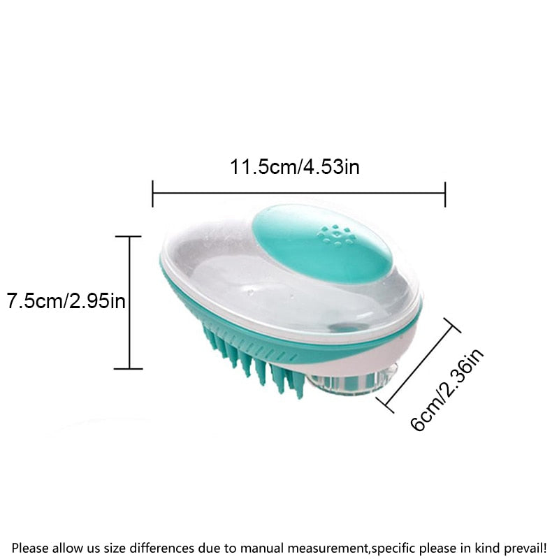 Pet Dog Bath Brush Comb Pet SPA Massage Brush Soft Silicone Dogs Cats Shower Hair Grooming Cmob Dog Cleaning Tool Pet Supplies