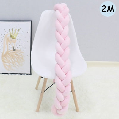 1Pcs 1M/2M/3M Baby Handmade Nodic Knot Newborn Bed Bumper Long Knotted Braid Pillow Baby Bed Bumper Knot Crib Infant Room Decor