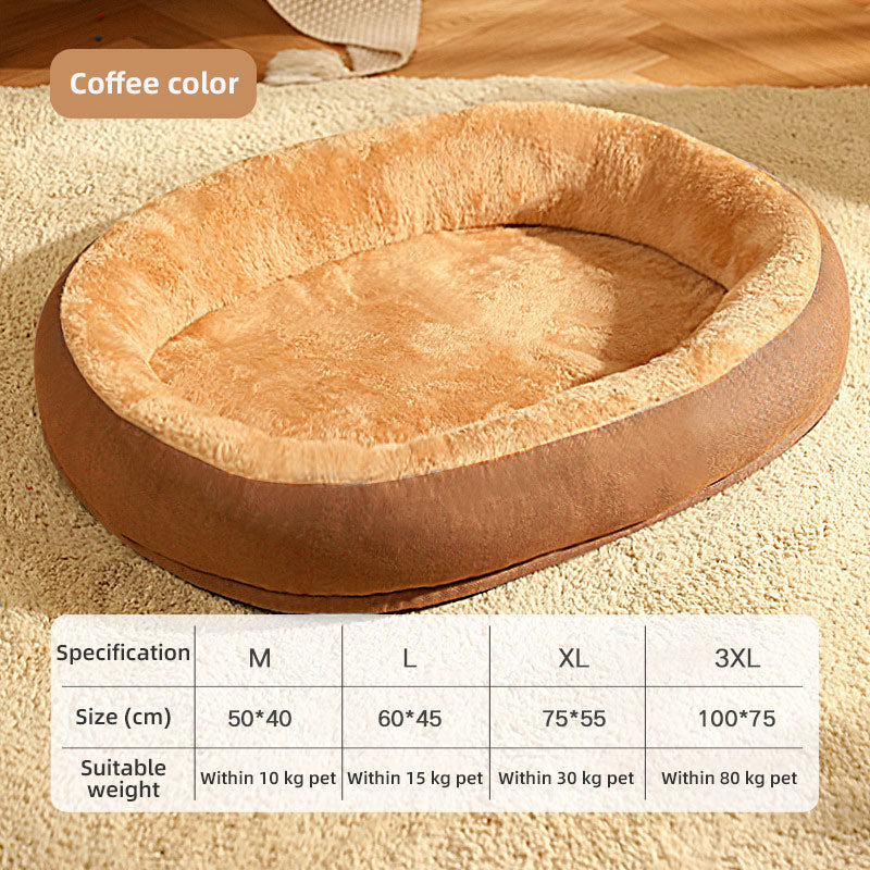 New Pet Kennel Oval Cat Kennel Dog Kennel Warm Cat Bed Plush Kennel Bite Resistant Non-Stick Pet Products Dog Mat