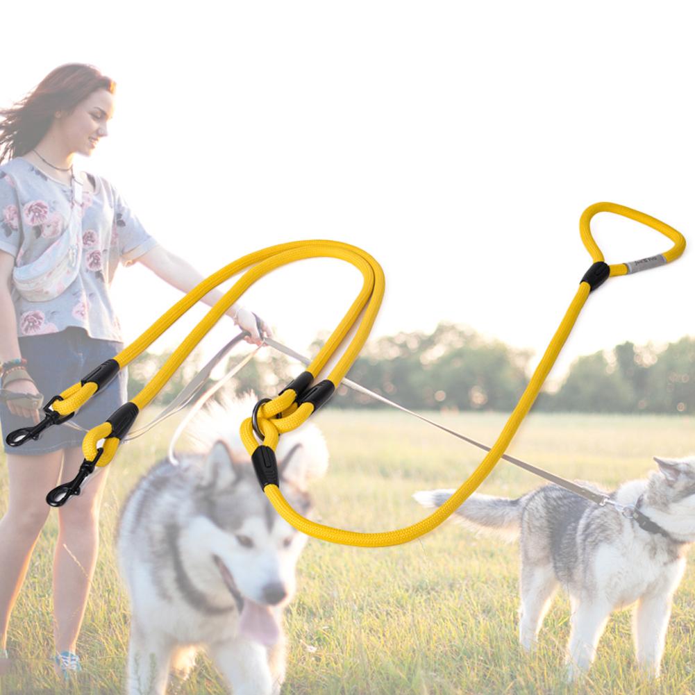 Double-Headed Dog Leash Pulls Two Dogs Pet Dog With Comfortable Hands-Free One Drag Two Dog Leash