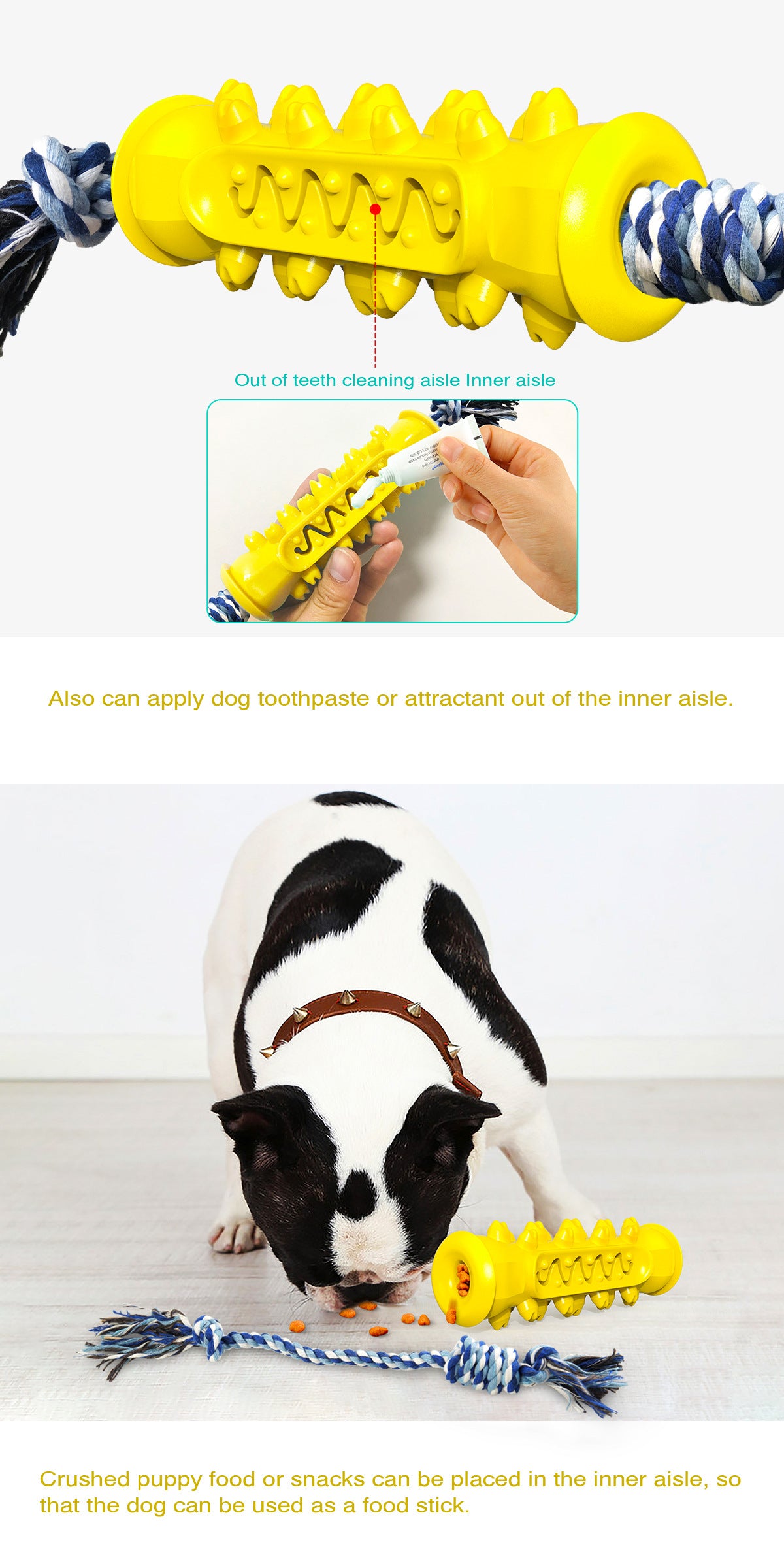 DogToy: Durable and Fun Dog Molar Stick with Toothbrush and Rope