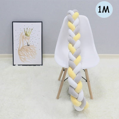 1Pcs 1M/2M/3M Baby Handmade Nodic Knot Newborn Bed Bumper Long Knotted Braid Pillow Baby Bed Bumper Knot Crib Infant Room Decor