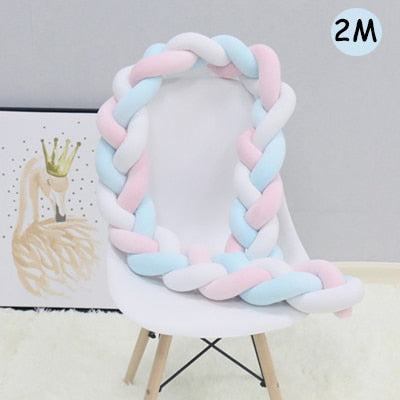 1Pcs 1M/2M/3M Baby Handmade Nodic Knot Newborn Bed Bumper Long Knotted Braid Pillow Baby Bed Bumper Knot Crib Infant Room Decor