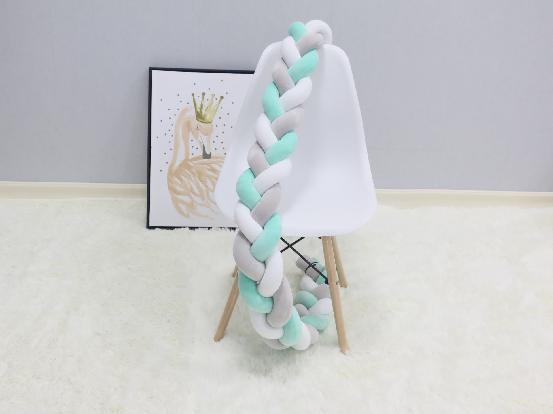 1Pcs 1M/2M/3M Baby Handmade Nodic Knot Newborn Bed Bumper Long Knotted Braid Pillow Baby Bed Bumper Knot Crib Infant Room Decor