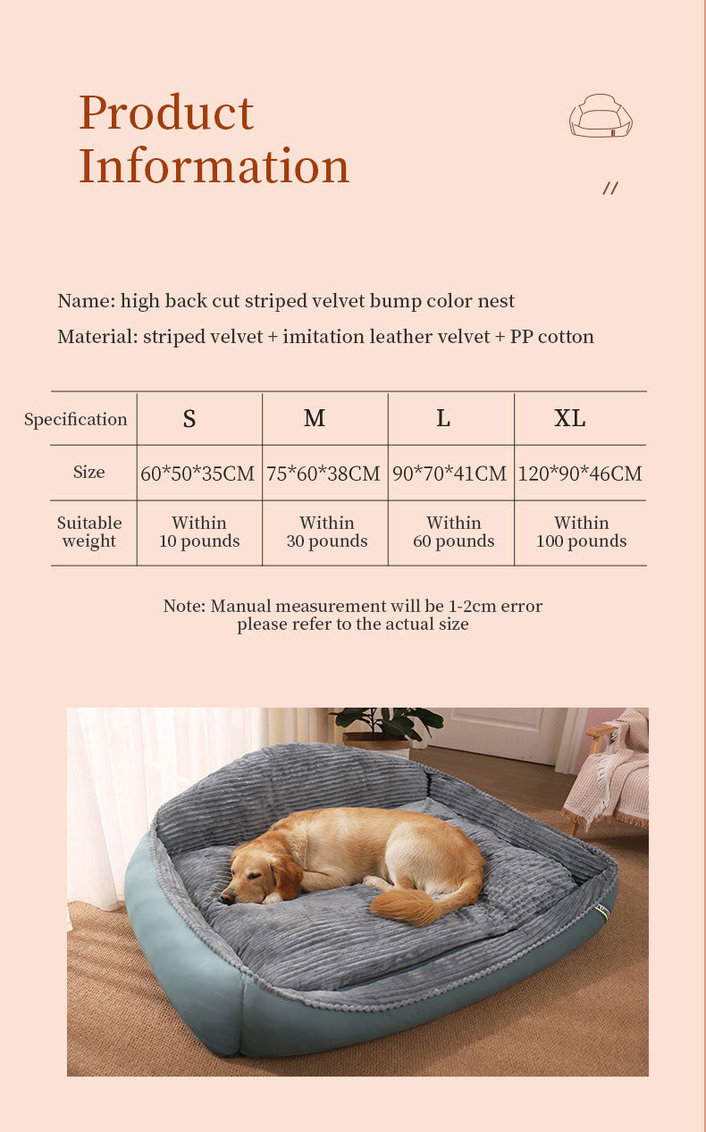 Dog Bed: Cozy Dog Bed for Large Breeds with Soft Pet Mat and Sofa Cushion.