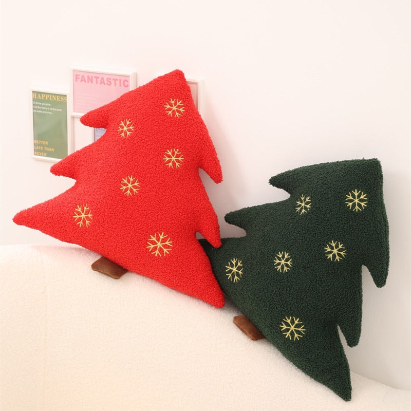 INS Christmas decoration pillow Christmas tree doll living room sofa cushion bed pillow red pillow case