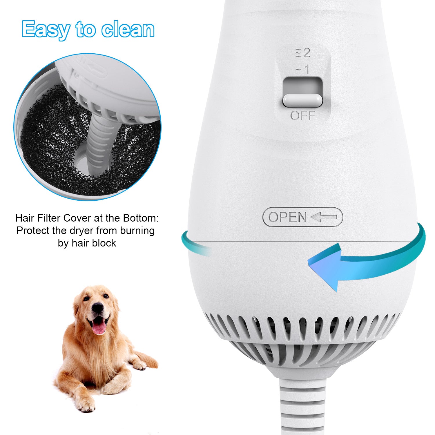 2-In-1 Portable Dog Dryer 