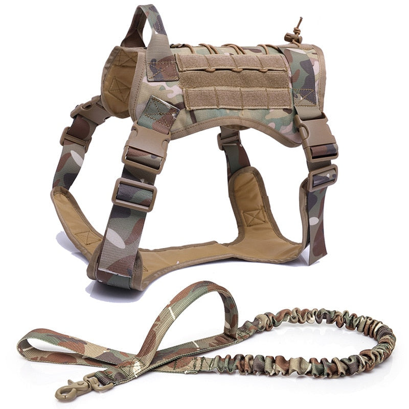 Dog Harness：Tactical Gear for Your Canine Companion, Military-Grade Dog Harness with Handle and Bungee Leash.