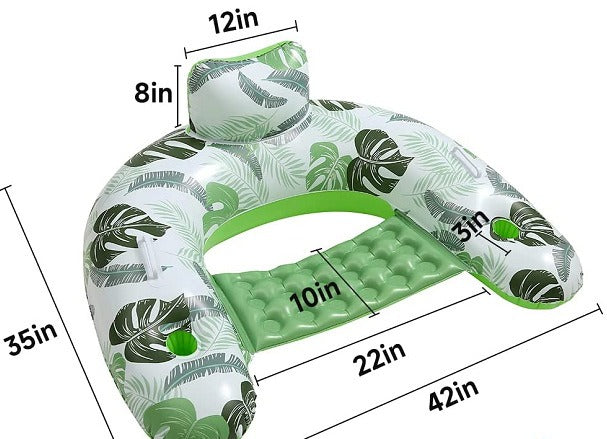 Swimming Pool Inflatable Floating Drainage Floating Bed for Adults and Children Swimming Pool Floating Chair U-Shaped Recliner