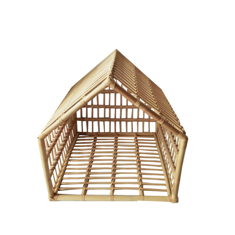 Handmade Rattan Woven Cat Nest Creative Rattan Cat Cage Dog House Rattan Woven Cat Cage Small Pet Bed