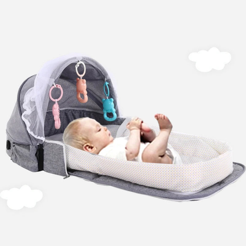 Portable Bed Foldable Baby Bed Travel Sun Protection Mosquito Net Breathable Soft Infant Folding Sleeping Basket With Toys