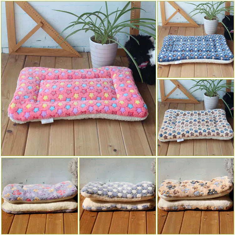 Warm Soft Fleece Pet Mat Travel Cat Litter Dog Blanket Puppy Cushion Pet Pad Dog Bed  Cheap 5 Size for Small And Large Dogs