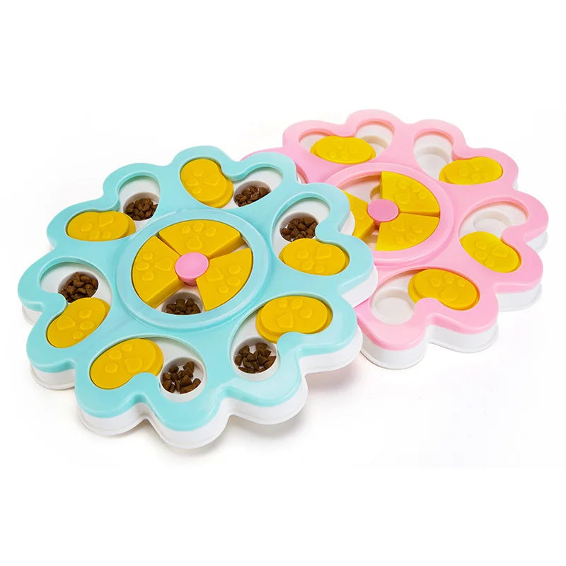 pawstrip Educational Dog Toys Flower Design Anti Choke Dog Bowl Puppy Dog Food Dispenser Pet Dog Training Toys 25*3cm