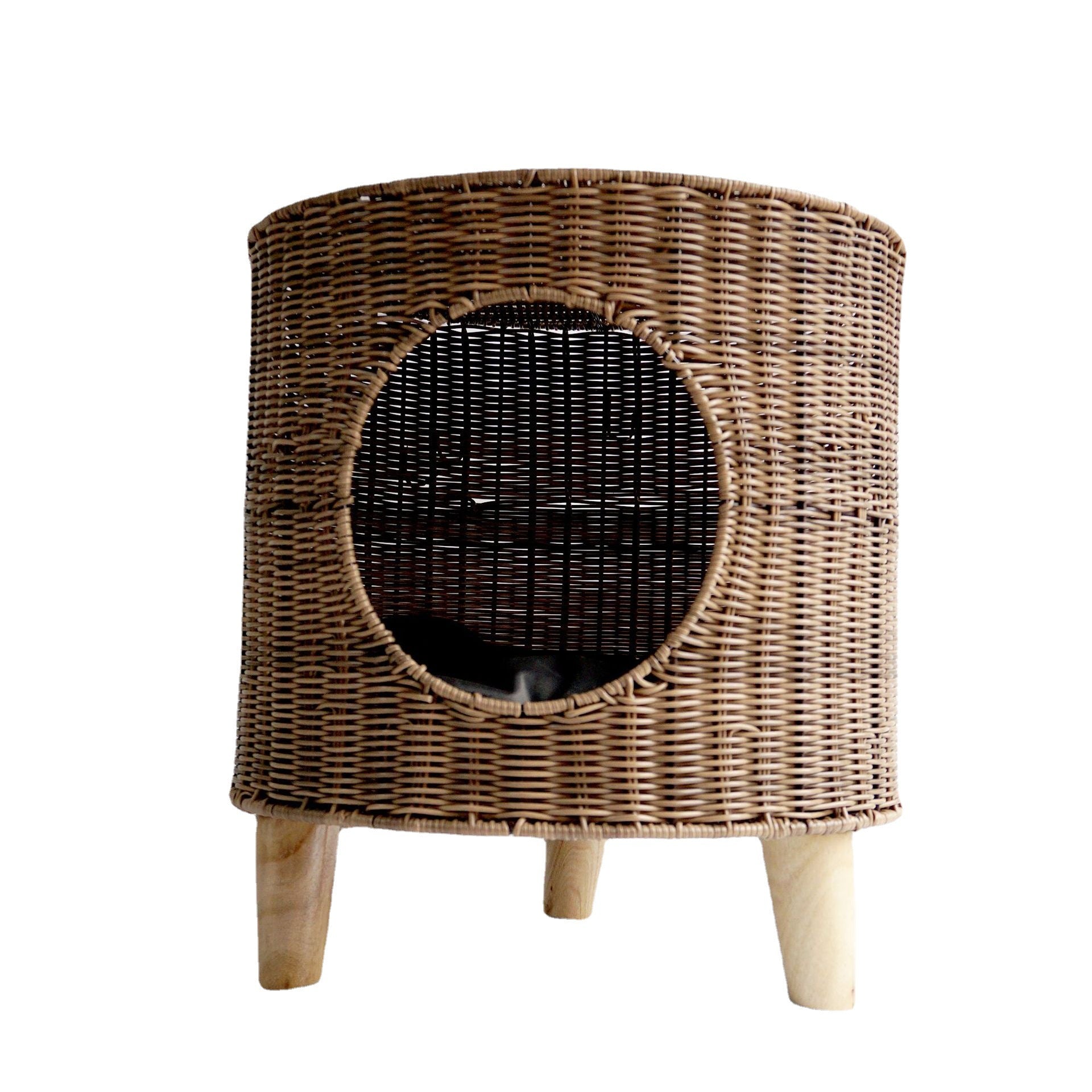 Dog bed: Keep Your Canine Friend Cozy in Style with Our Cane Woven Dog Kennel - Removable, Washable, and Perfect for Summer!"