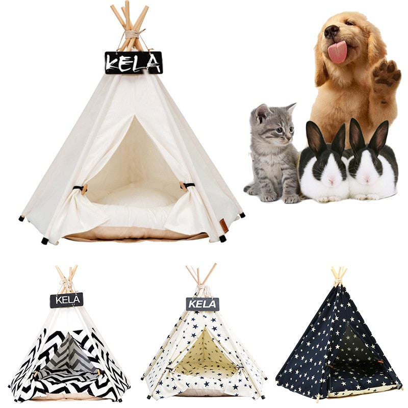 Dog bed：Give Your Pet the Perfect Getaway with Our Cozy Portable Pet Tent House - Available in 6 Trendy Colors for Indoor/Outdoor Adventures!