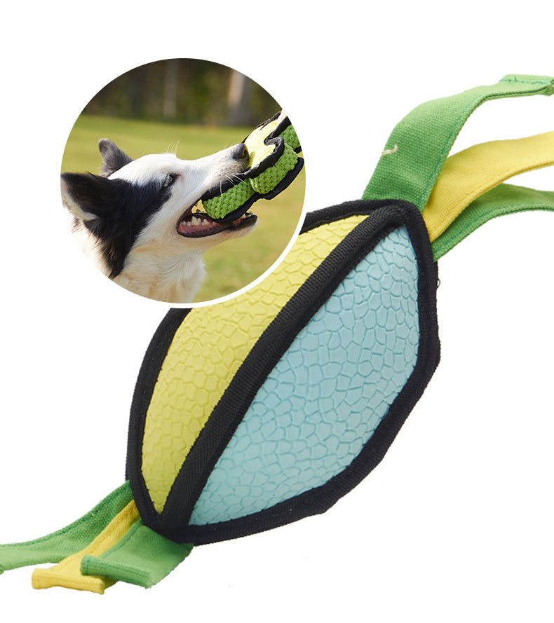 Dog Toys：Score Big with Our Latex Fleece Series Sound Rugby Pet Toys - Perfect for Interactive Play and Dental Health!