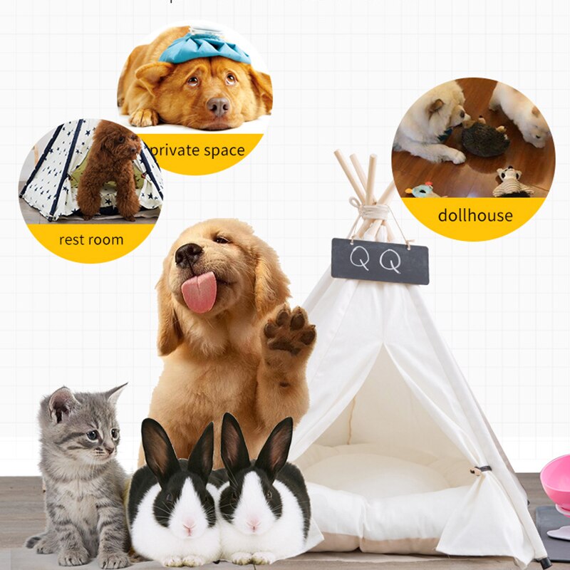 Dog bed：Give Your Pet the Perfect Getaway with Our Cozy Portable Pet Tent House - Available in 6 Trendy Colors for Indoor/Outdoor Adventures!