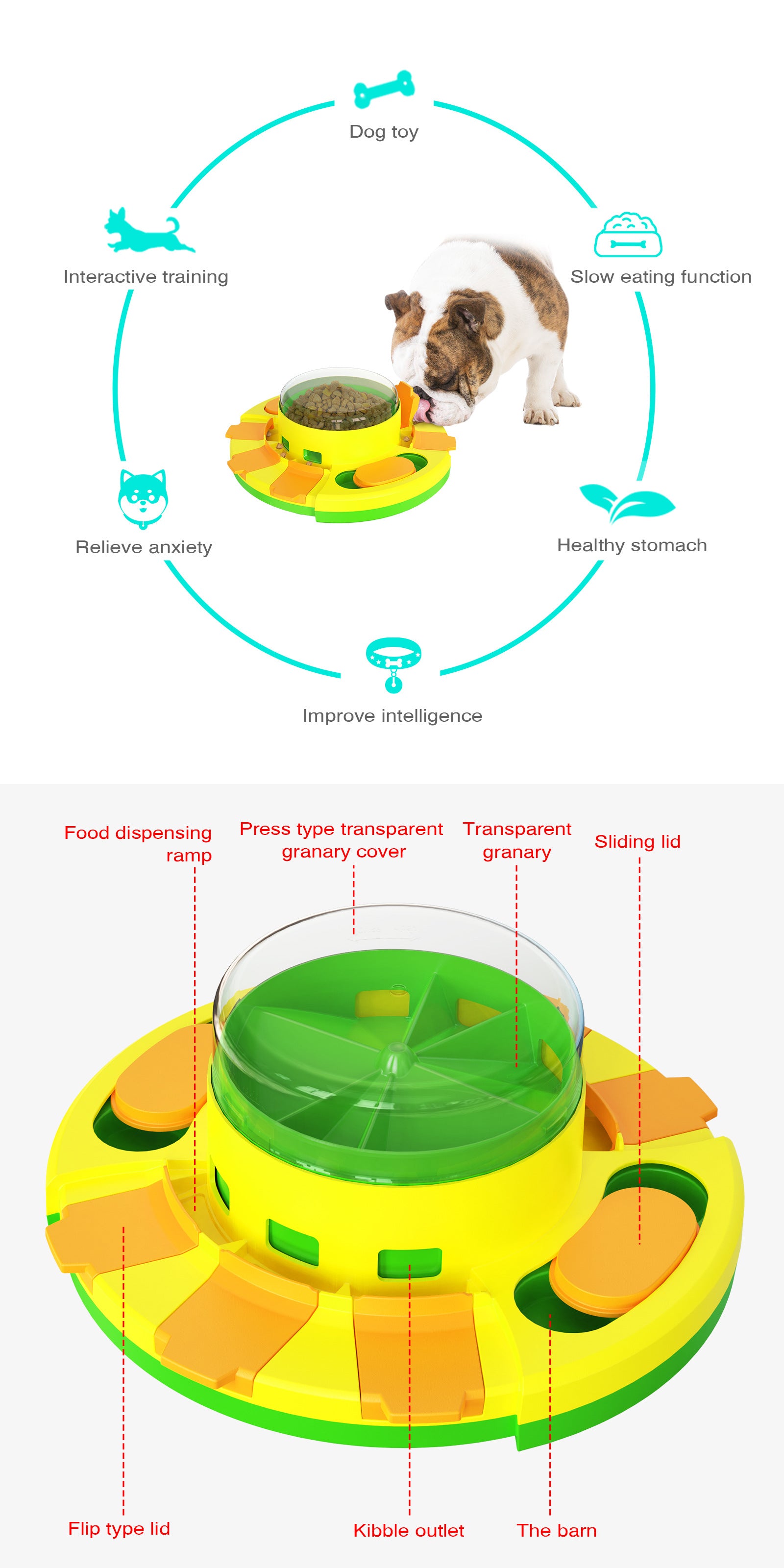 Entertaining Dog Puzzle Toy, The Smart Feeding Solution!