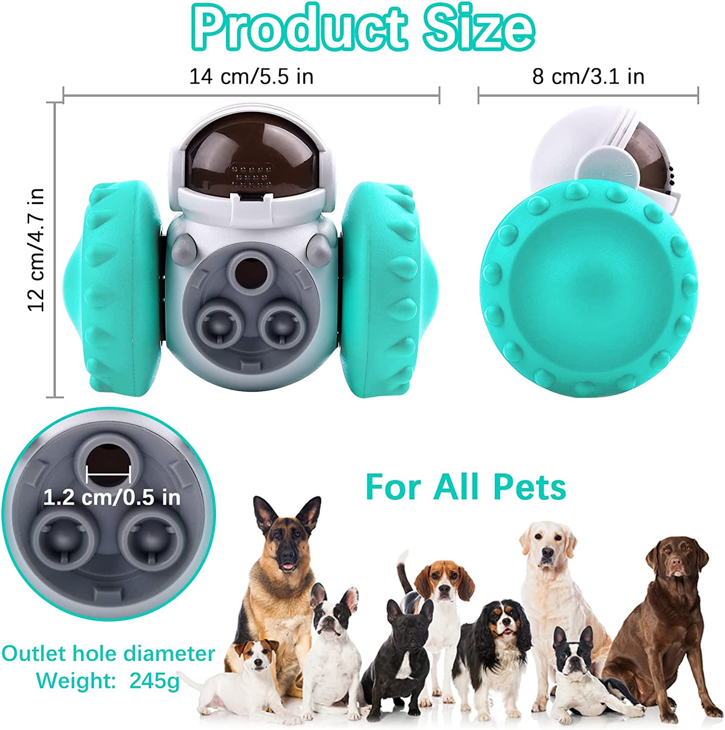 Slow Feeder and Treat Dispenser for Dog and Cat Training.